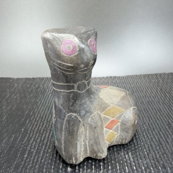 Manuel Felguerez Black Cat Studio Pottery Sculpture Pueblo Oaxaca Kitty Cat VTG - Picture 5 of 10